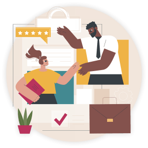 colourful illustration of welcoming new employee