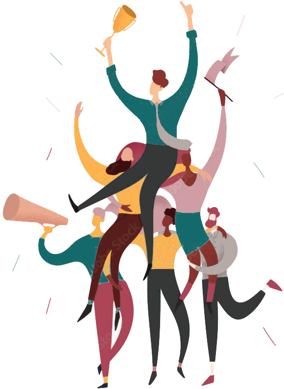 People connecting and celebrating